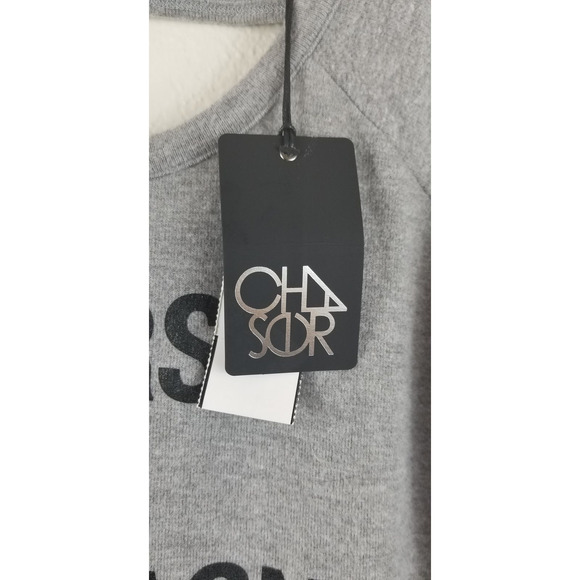Chaser Roka Gray Open Back Pullover Lightweight Sweatshirt S NWT - Picture 4 of 5